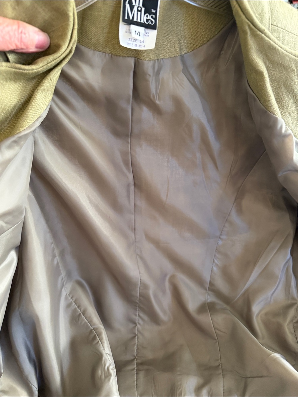 Ali Miles size 15 linen green jacket size 14 - Picture 8 of 8